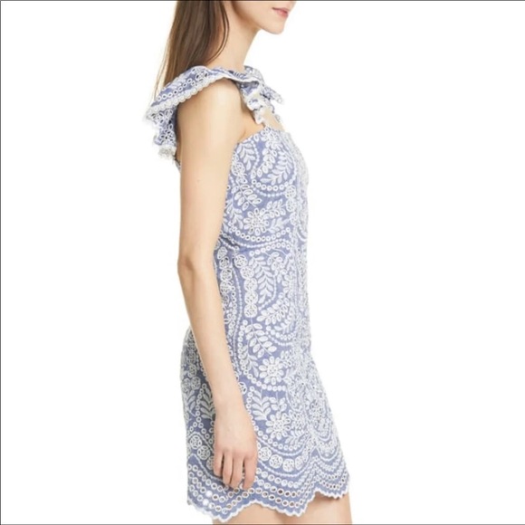 Alice + Olivia eyelet chambray dress 10 NWT new - Picture 3 of 13